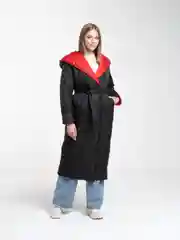 Алый пуховик женский зимний длинный Палето