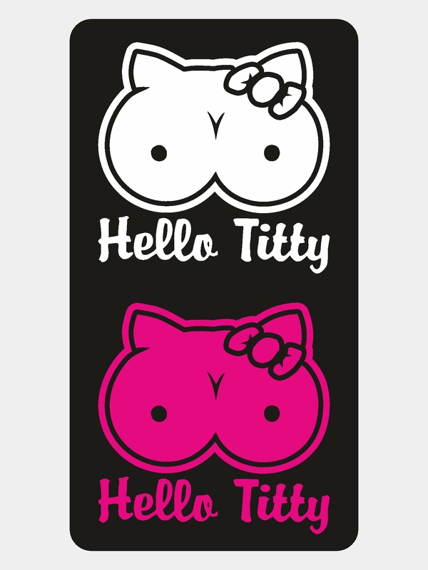 Наклейка на авто Hello Titty, виниловый стикер