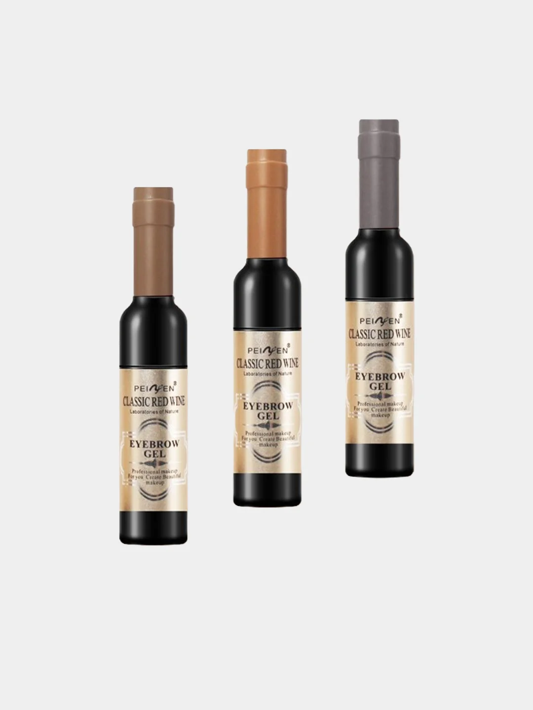 Светло-коричневый краска-гель для бровей Peimen Classic Red Wine, 3 оттенка, 6 мл