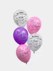 Белый воздушные шары "С Днем Рождения дочка/ сынок!", набор 5 шт