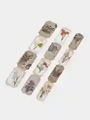 Бежевый марки-наклейки винтажные, 30 штук