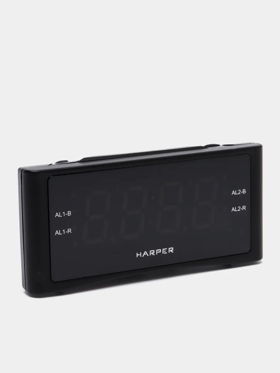 Часы с будильником Harper HCLK-1007, радио и с LED дисплеем, черные