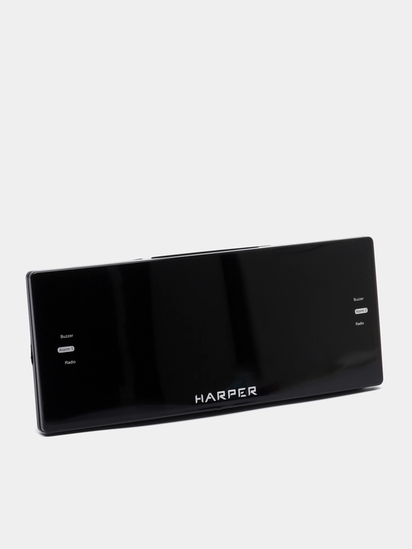 Часы с радио  Harper HCLK-2044 настольные, с будильником и зеленым LED дисплеем, Радиочасы