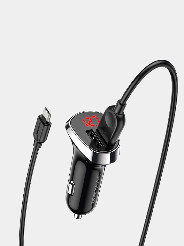 Автомобильное зарядное устройство Borofone BZ15, для micro-USB