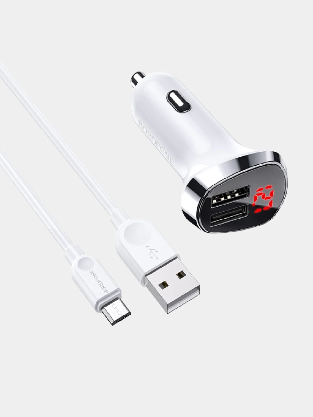 Автомобильное зарядное устройство Borofone BZ15, для micro-USB
