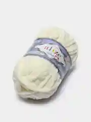 Молочный пряжа плюшевая Alize Velluto, 100% микрополиэстер, 100г, 68м, плюшевая, велюровая веллюто