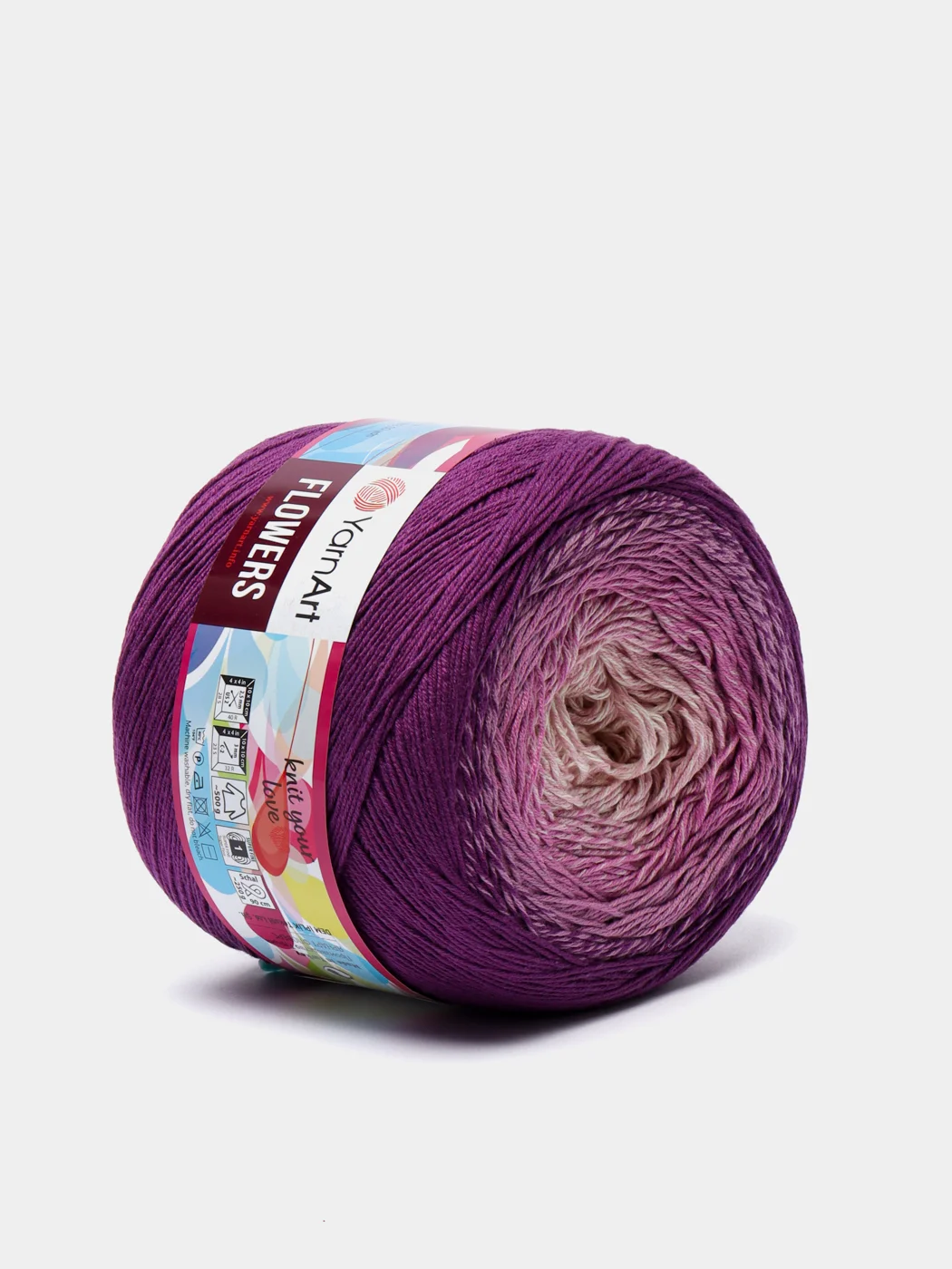 Фиолетовый пряжа YarnArt Flowers 55% Хлопок 45% Полиакрил 250г 1000м, 1 моток