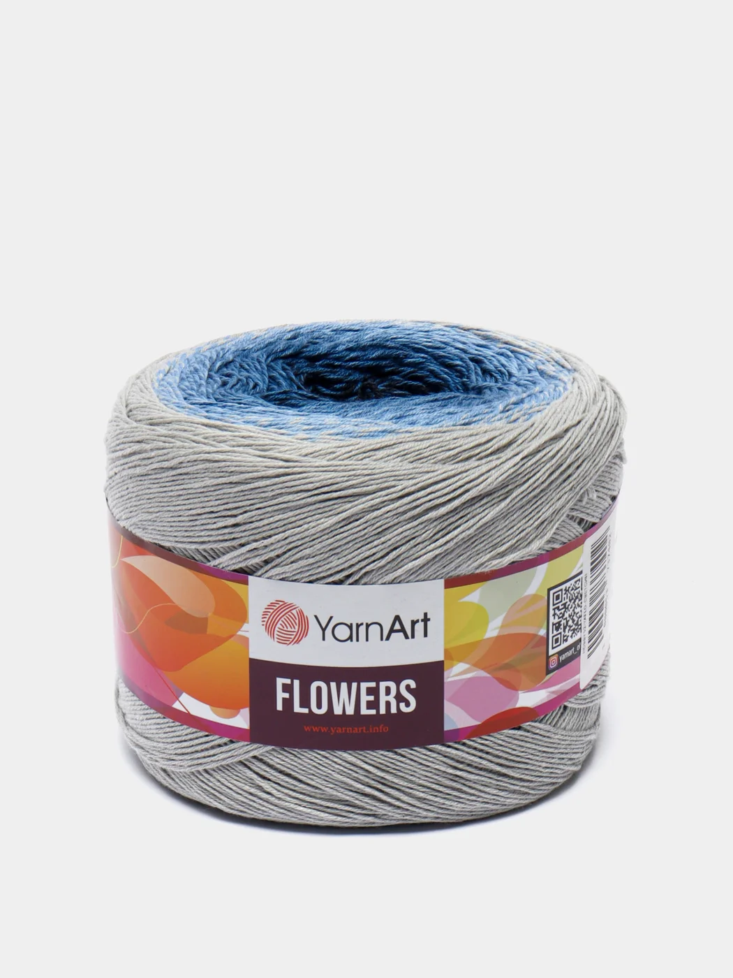 Светло-синий пряжа YarnArt Flowers 55% Хлопок 45% Полиакрил 250г 1000м, 1 моток