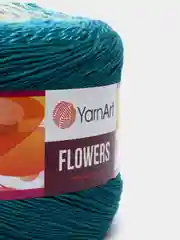 Тёмно-бирюзовый пряжа YarnArt Flowers 55% Хлопок 45% Полиакрил 250г 1000м, 1 моток