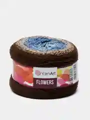 Шоколадный пряжа YarnArt Flowers 55% Хлопок 45% Полиакрил 250г 1000м, 1 моток