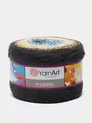 Угольный пряжа YarnArt Flowers 55% Хлопок 45% Полиакрил 250г 1000м, 1 моток