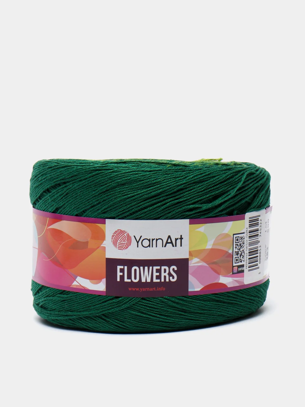 Лайм пряжа YarnArt Flowers 55% Хлопок 45% Полиакрил 250г 1000м, 1 моток