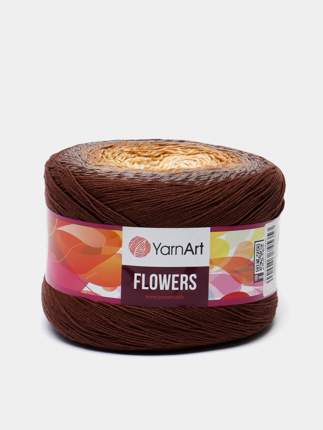 Терракотовый пряжа YarnArt Flowers 55% Хлопок 45% Полиакрил 250г 1000м, 1 моток