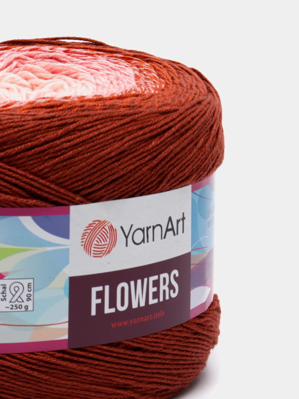 Рыжий пряжа YarnArt Flowers 55% Хлопок 45% Полиакрил 250г 1000м, 1 моток