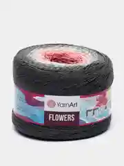 Серый металлик пряжа YarnArt Flowers 55% Хлопок 45% Полиакрил 250г 1000м, 1 моток