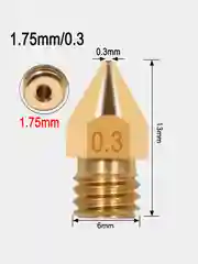 Латунное сопло для 3D принтера, MK8 1.75 0.2мм, 0.3мм, 0.4мм, 0.5мм, 0.6мм, 0.8мм, 1мм