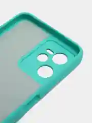 Зеленый чехол с бархатом внутри и защитой камеры для REALME C35