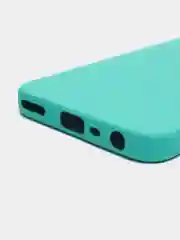 Зеленый чехол с бархатом внутри и защитой камеры для REALME C35