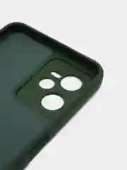 Зеленый чехол Realme C35, с бархатом внутри и защитой камеры