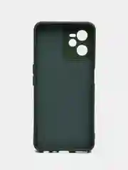 Зеленый чехол Realme C35, с бархатом внутри и защитой камеры