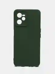 Зеленый чехол Realme C35, с бархатом внутри и защитой камеры