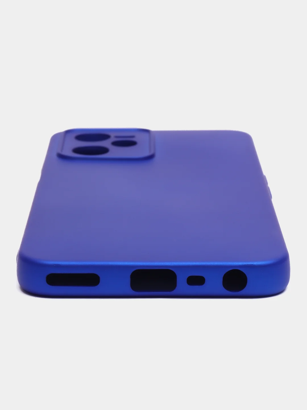 Синий чехол Realme C35, с бархатом внутри и защитой камеры