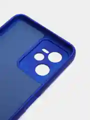 Синий чехол Realme C35, с бархатом внутри и защитой камеры