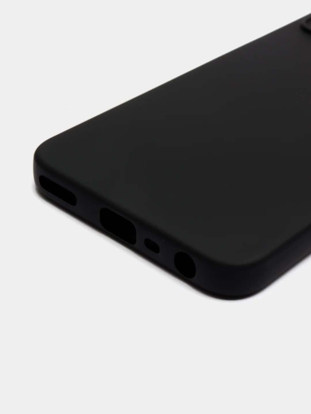 Черный чехол Realme C35, с бархатом внутри и защитой камеры
