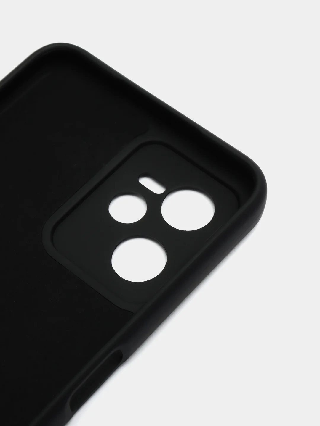 Черный чехол Realme C35, с бархатом внутри и защитой камеры