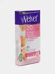 Восковые полоски для депиляции для чувствительной  и сухой кожи Velvet 20 шт