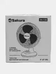 Вентилятор настольный Sakura SA-13G, бело-серый
