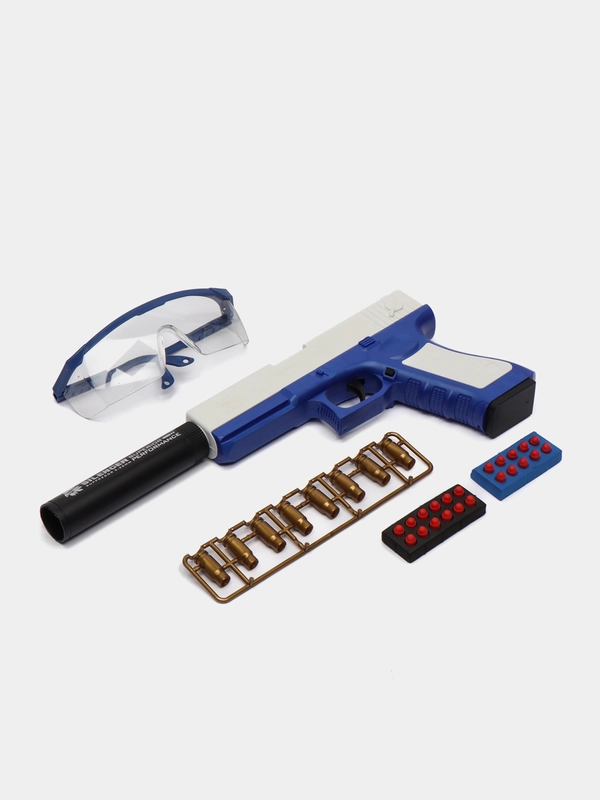 Пистолет игрушечный Glock 17, с мягкими патронами, гильзами и глушителем
