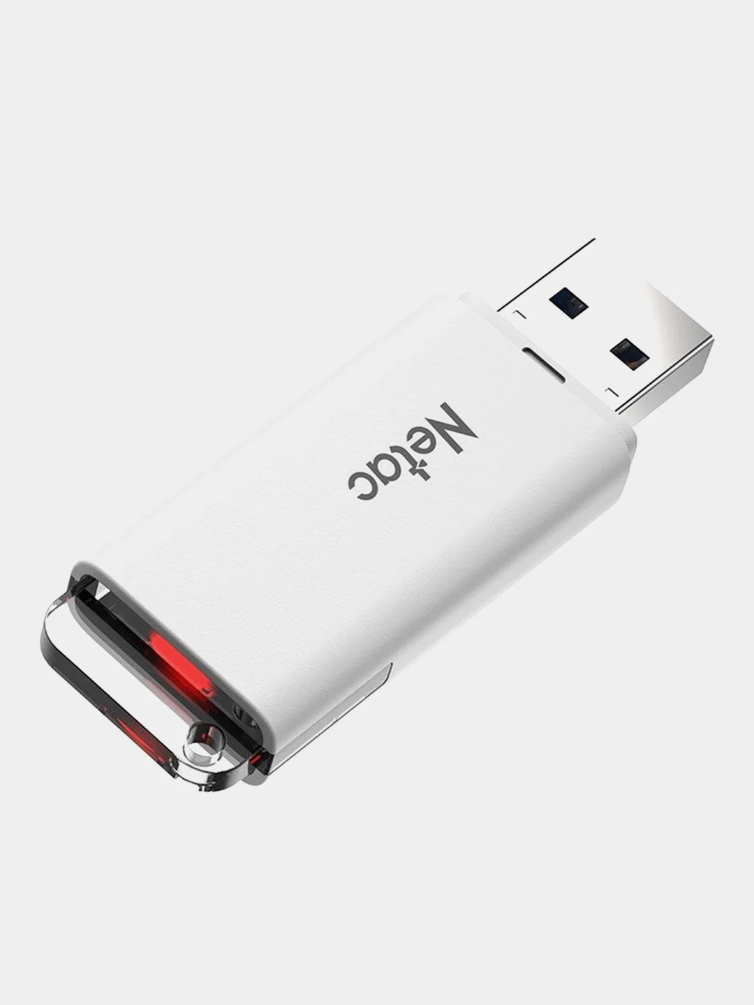 Белый флеш-накопитель USB Netac U185, USB 2.0, LED-индикатор, 8/16/32/64/128Gb