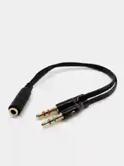 Аудио переходник 2 штекера 3.5 мм mini jack м - гнездо 3.5 мм для ноутбука, компьютера
