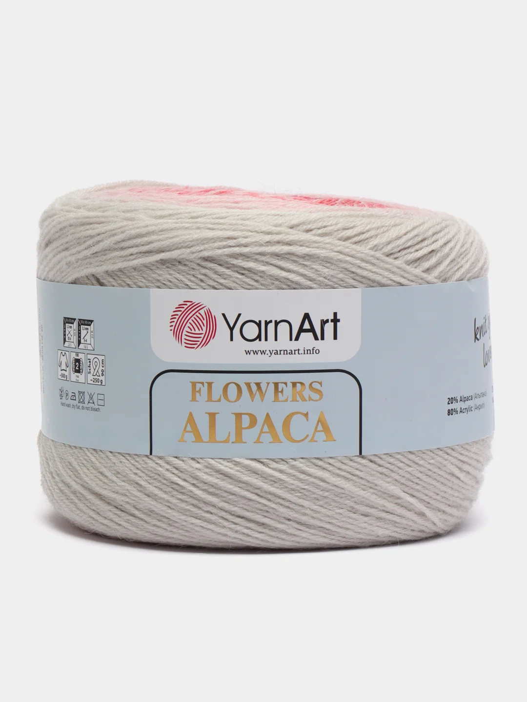 Тёмно-розовый пряжа YarnArt Flowers Alpaca, 80% акрил, 20% альпака, 250 г, 940 м, 1 моток