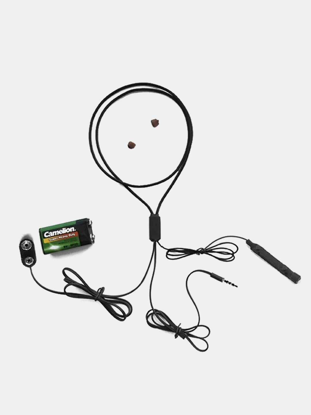 Черный микронаушник магнитный Microgadgets Exam Pro проводной, на батарейке