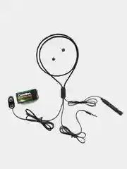 Черный микронаушник магнитный Microgadgets Exam Pro проводной, на батарейке