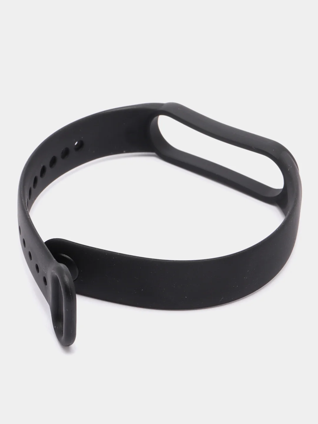 Черный ремешок для Xiaomi Mi Band 5 / 6 / 7 (Сяоми ми банд) силиконовый фитнес браслет