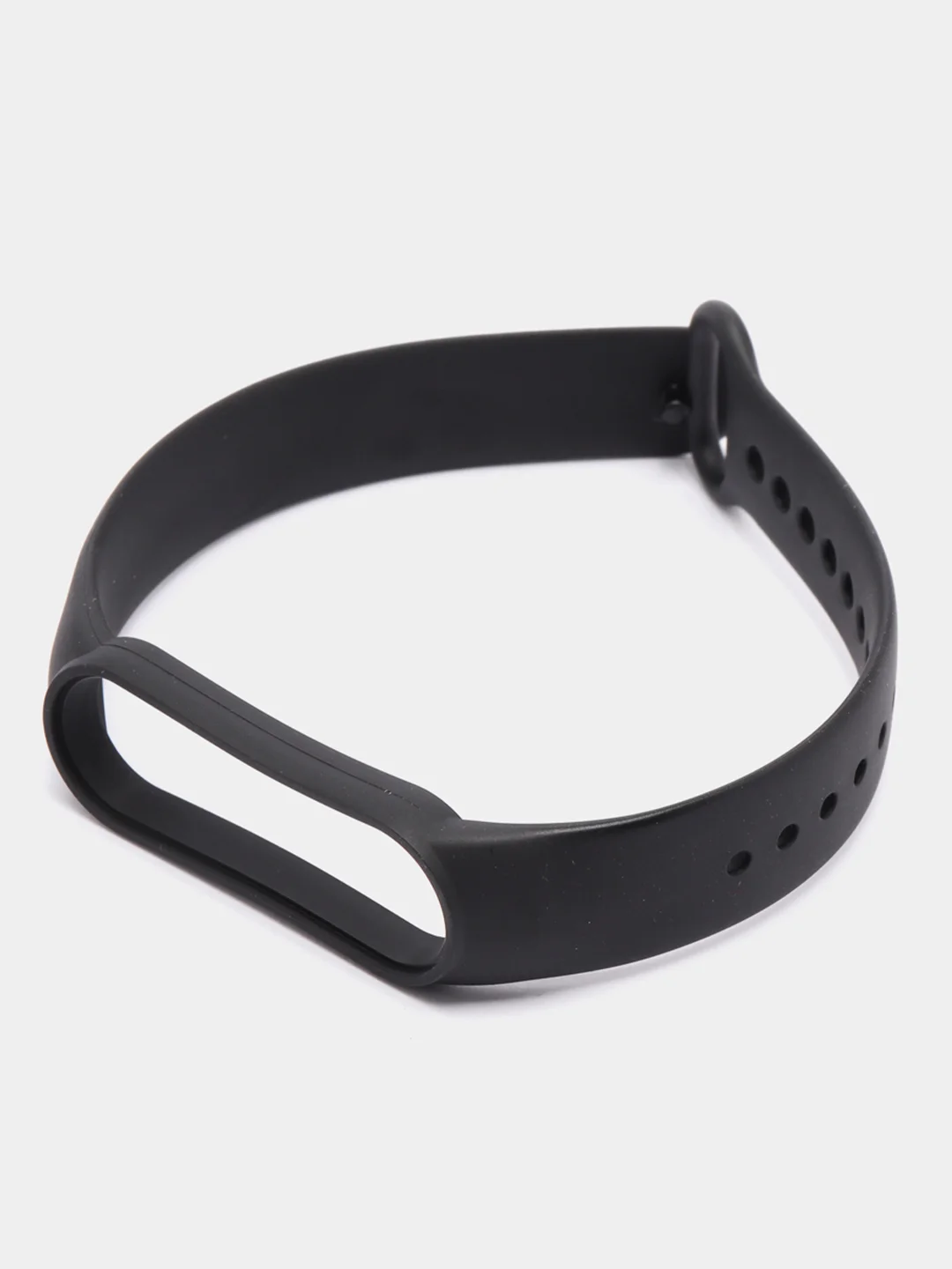 Черный ремешок для Xiaomi Mi Band 5 / 6 / 7 (Сяоми ми банд) силиконовый фитнес браслет