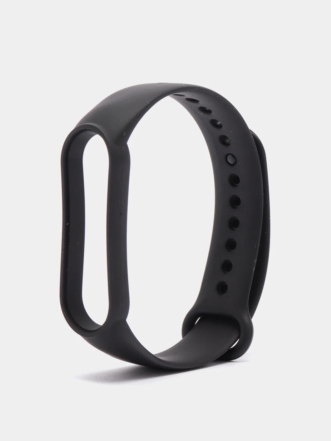 Черный ремешок для Xiaomi Mi Band 5 / 6 / 7 (Сяоми ми банд) силиконовый фитнес браслет