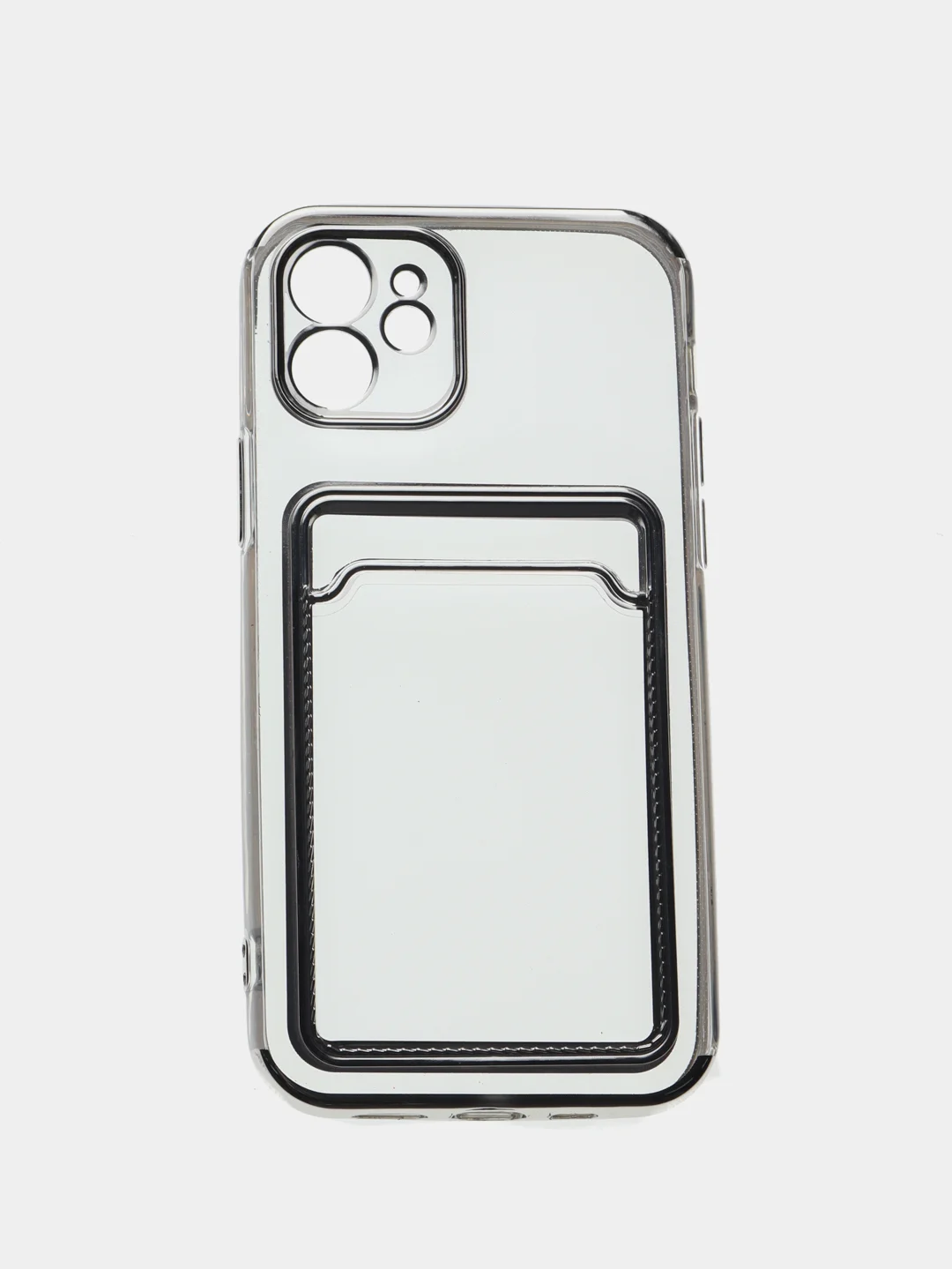 Серебряный чехол карточница iPhone 11, 12, 12 Pro, 12 Pro Max, 13, 13 Pro, 13 Pro Max, Redmi 9C, 9A