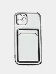 Серебряный чехол карточница iPhone 11, 12, 12 Pro, 12 Pro Max, 13, 13 Pro, 13 Pro Max, Redmi 9C, 9A