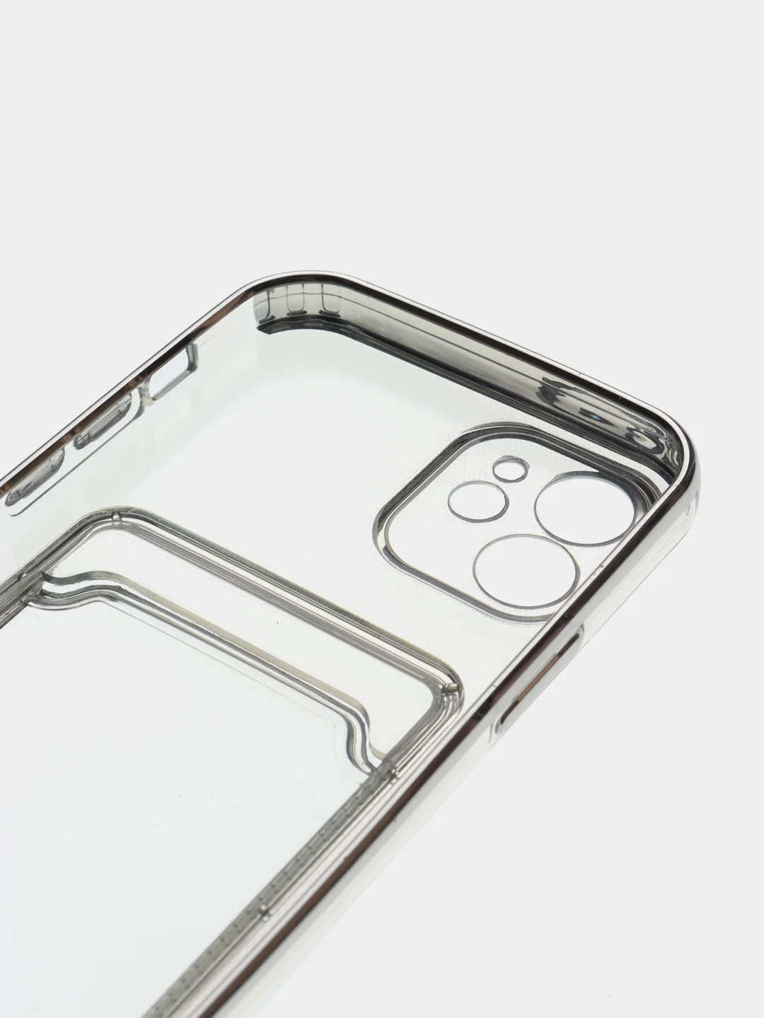 Серебряный чехол карточница iPhone 11, 12, 12 Pro, 12 Pro Max, 13, 13 Pro, 13 Pro Max, Redmi 9C, 9A