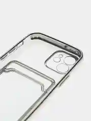 Серебряный чехол карточница iPhone 11, 12, 12 Pro, 12 Pro Max, 13, 13 Pro, 13 Pro Max, Redmi 9C, 9A