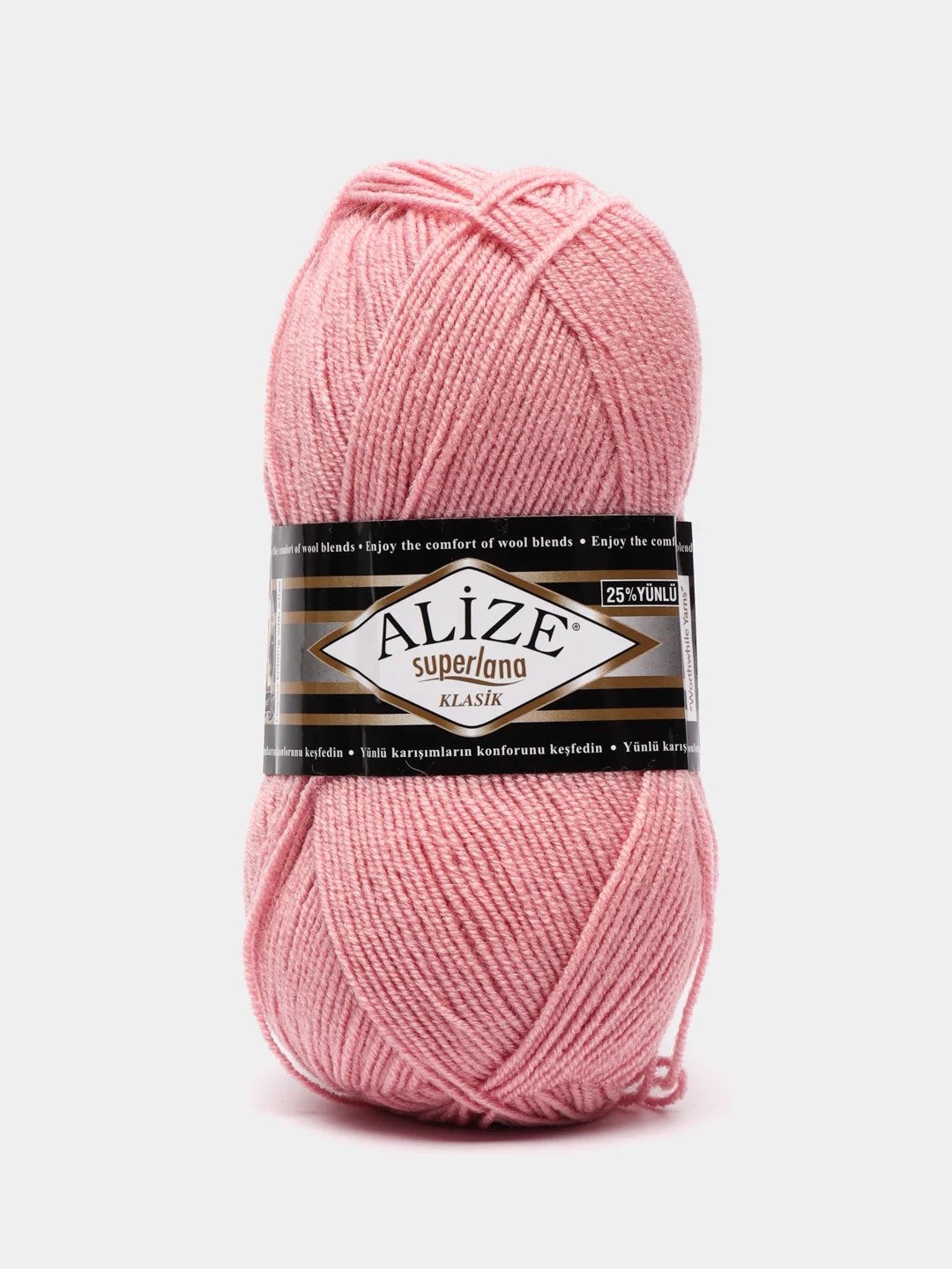 Пудровый пряжа Alize Superlana Klasik,  25% Шерсть 75% Акрил, 100 г, 280 м