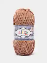 Светло-коричневый пряжа плюшевая Alize Velluto, 100% микрополиэстер, 100г, 68м, плюшевая, велюровая веллюто
