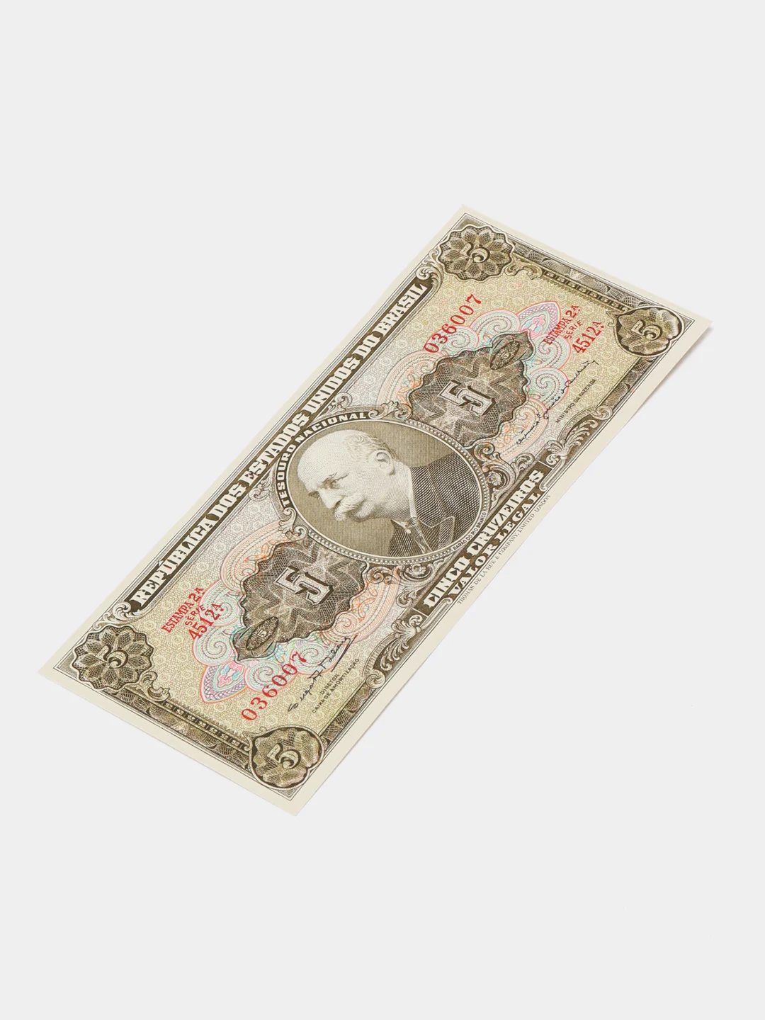 Иностранная банкнота 1 шт. 5 крузейро Бразилия 1962 г