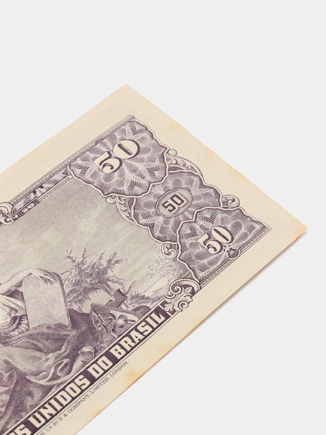 Иностранная банкнота 50 крузейро, 1961 г, надпечатка 5 сентаво, Бразилия, 1 штука