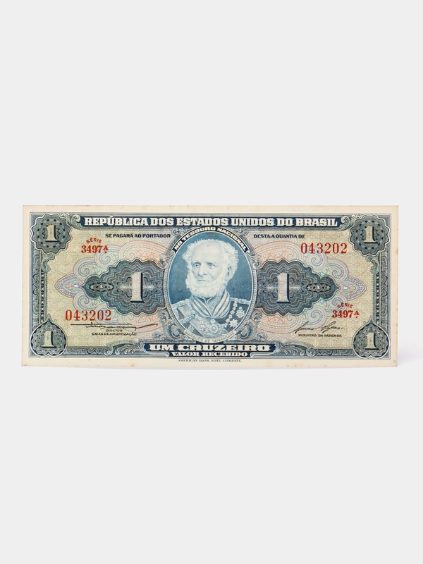 Иностранная банкнота 1 крузейро, 1958 г., Бразилия, 1 штука