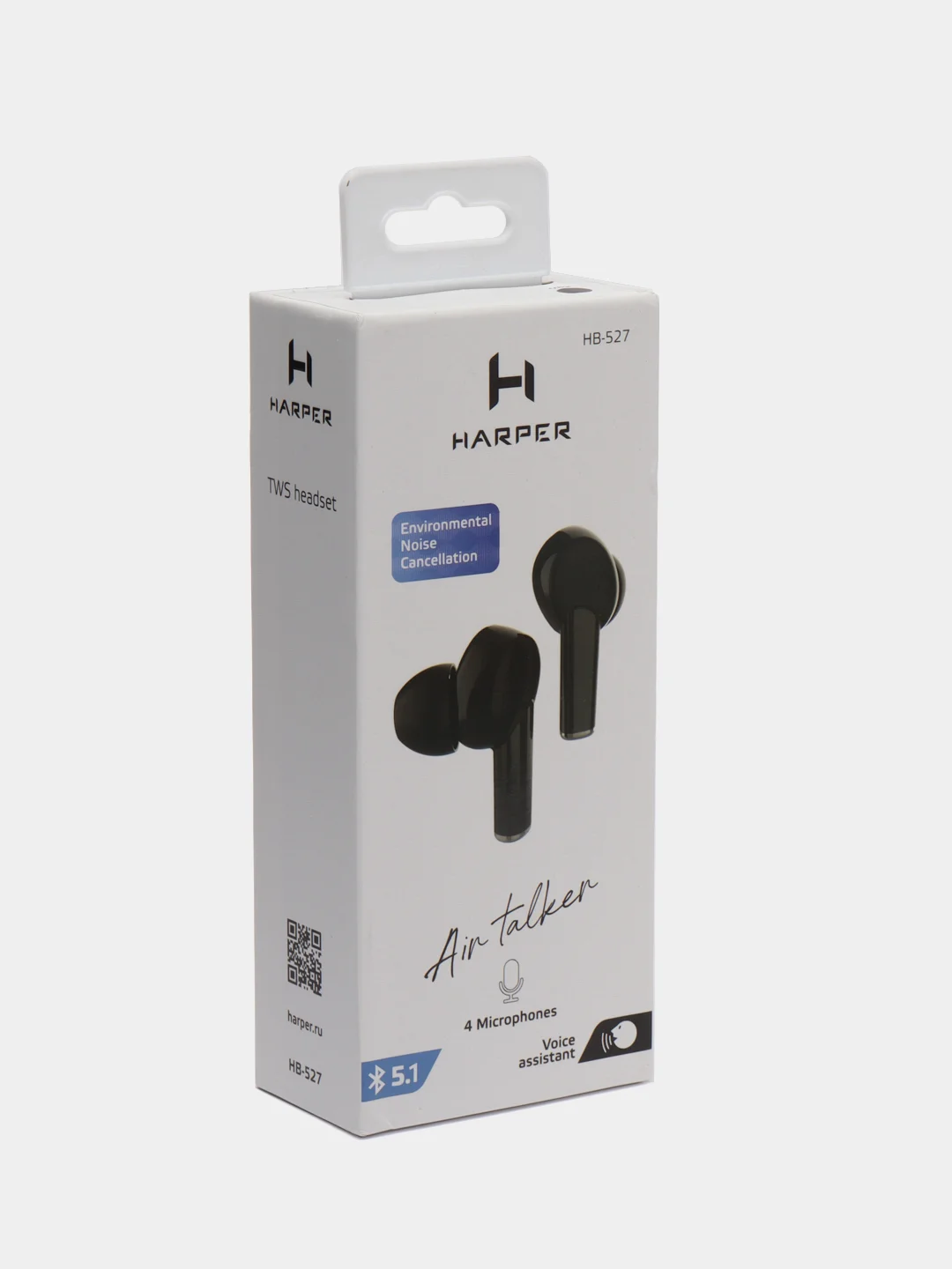 Черный наушники TWS HARPER HB-527, с микрофоном и шумоподавлением, Bluetooth 5.1